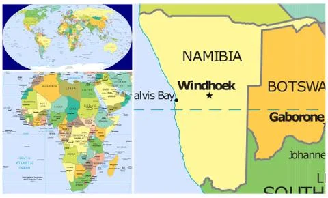 Namibia &amp; Africa Stock Illustration