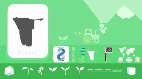 Namibia - Agriculture - Vector Animation - green Stock Footage 61386213