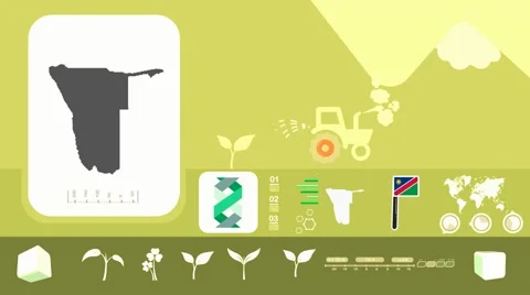 Namibia - Agriculture - Vector Animation - yellow Stock Footage 61386227