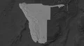 Namibia and capital circled and zoomed. Bilevel 4k or 4k+ Resolution