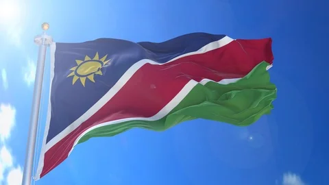 Namibia animated flag pack in 3D and isolated background Stock Footage 119979849