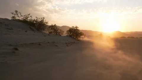 Namibia camera car, dry landscape, Africa in HD retro car view beautiful sunset Stock Footage 90886465