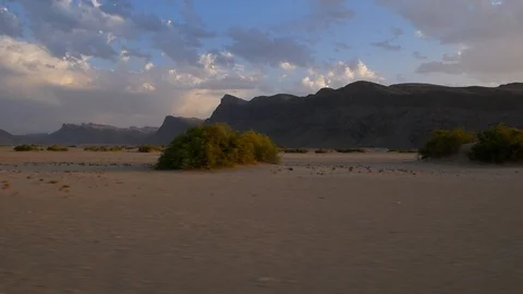 Namibia camera car, dry landscape, Africa in HD cloudy day Stock Footage 90886528