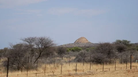 Namibia Camera car, Etosha Safari, Africa in 4K dry landscape Stock Footage 90782918