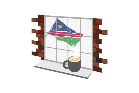 Namibia Coffee Rain Windows Fog Vector Illustration Stock Illustration