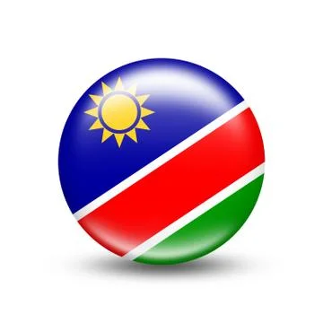 Namibia country flag in sphere with white shadow Stock-Illustration