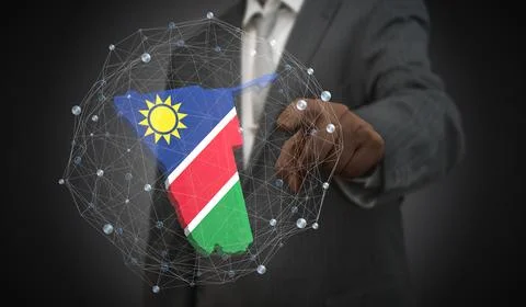 Namibia - country shape and flag - 3D illustration Stock Illustration
