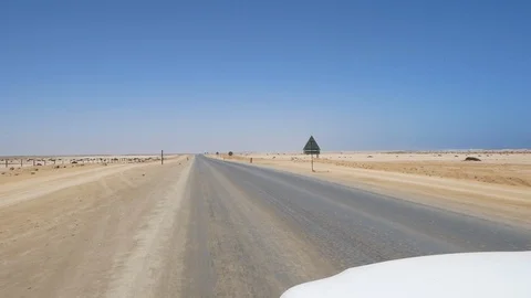 Namibia desert camera car, dry landscape, Africa in HD Video stock 91081190