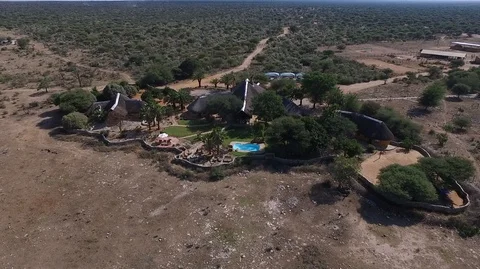 Namibia desert drone shot, Etosha Stock Footage 101909677
