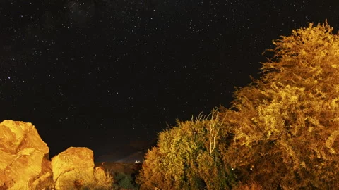 Namibia Desert Night Sky Milky Way Galaxy Time Lapse Stock Footage 339378580