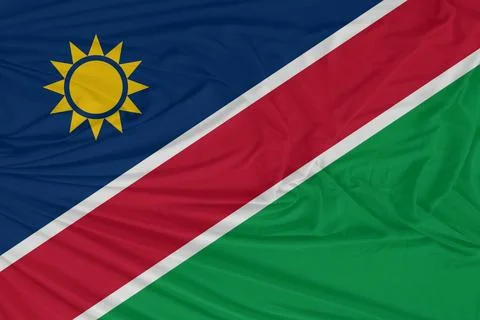 Namibia Detailed Weave Textures on Wind Blown Flag Stock Photos