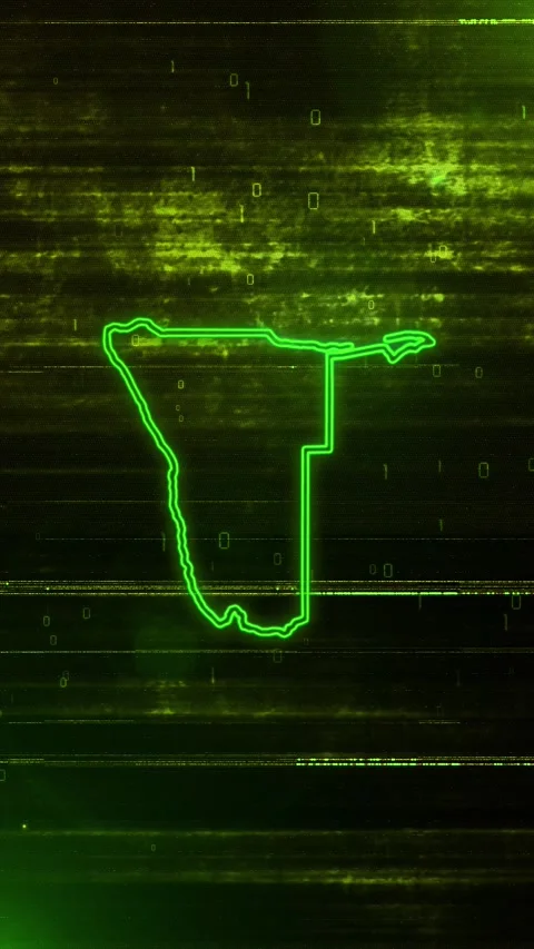 Namibia Digital Futuristic Glitch Map Видео 334593576