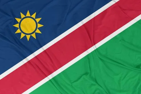 Namibia Dynamic Flag Motion with Intense Wind Waves Stock Photos
