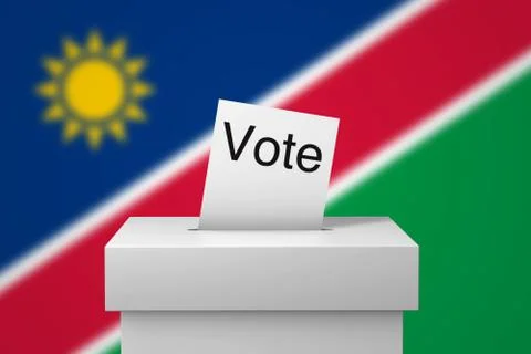 Namibia election ballot box and voting paper. 3D Rendering イラスト素材