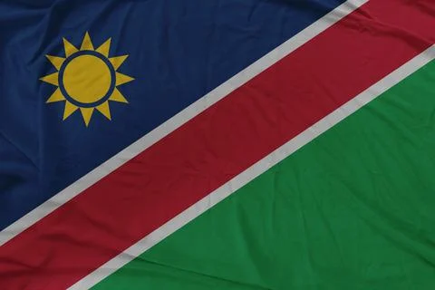 Namibia Elegant Satin Waves on Moving National Flag Stock Photos