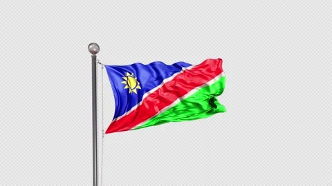 Namibia Flag  Animation Loop Include Alpha 3D Rendering Stock-Footage 312080801