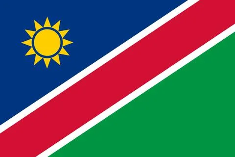 Namibia flag background illustration red green blue white yellow sun Stock Illustration