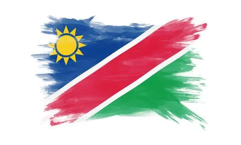 Namibia flag brush stroke, national flag Stock Illustration