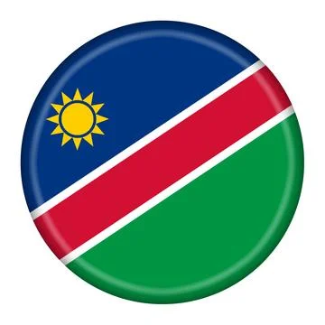 Namibia flag button with clipping path Stock Illustration