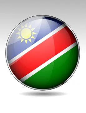 Namibia flag button Stock Illustration