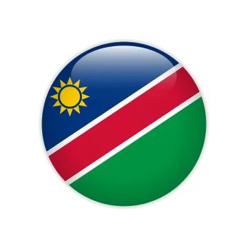 Namibia flag on button Illustrazione stock