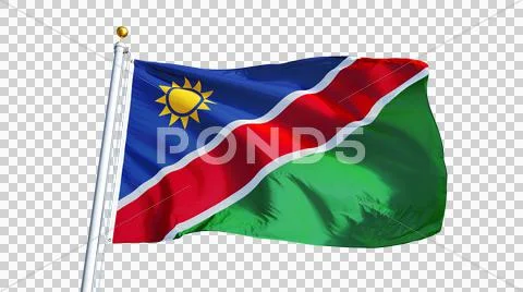 Namibia flag, close up, isolated with alpha channel Stock Photos