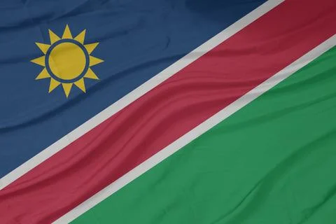 Namibia Flag cloth moving in the gentle breeze Foto stock