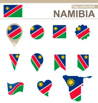 Namibia Flag Collection Stock Illustration