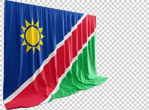 Namibia Flag Curtain in 3D Rendering called Flag of Namibia Illustrazione stock