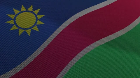 Namibia Flag Digital Particle Waving Seamless Loop Animation on Black Backg.. Stock Footage 339303158