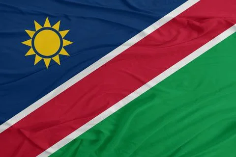 Namibia Flag Fabric Waving Slow Motion Close Up Stock Photos
