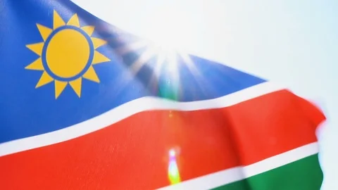 Namibia Flag Flapping Stock Footage 118963611