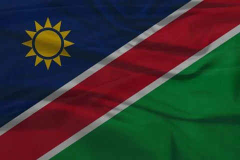 Namibia   Flag floating in the air Stock Photos