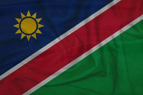 Namibia   Flag floating in breeze Stock Photos