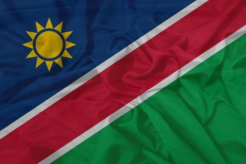 Namibia  Flag floating wind wave Stock Photos