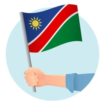 Namibia flag in hand icon Stock Illustration
