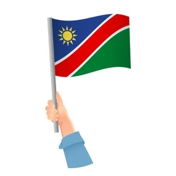 Namibia flag in hand icon Stock Illustration