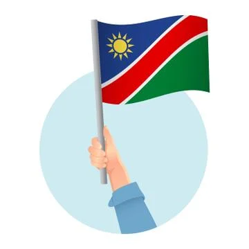 Namibia flag in hand icon 스톡 일러스트