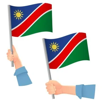 Namibia flag in hand icon Stock Illustration