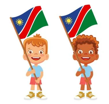 Namibia flag in hand set Stock Illustration