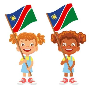 Namibia flag in hand set Stock Illustration