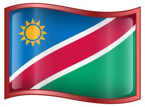 Namibia flag icon. Stock Illustration