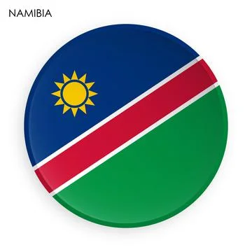 NAMIBIA flag icon in modern neomorphism style. Button for mobile application  イラスト素材