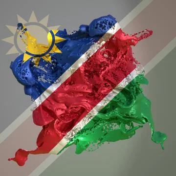 Namibia flag liquid Stock Illustration