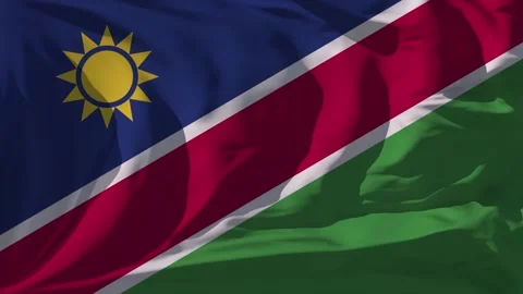 Namibia Flag Loop Stock Footage 295731882