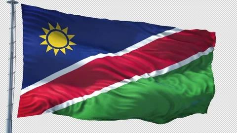 Namibia Flag Loop Waving With Alpha Channel Video Stock Footage 318226694