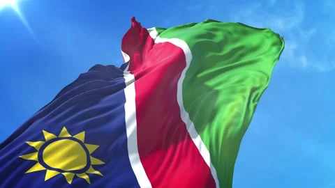Namibia Flag Low Angle View Stock Footage 295693775