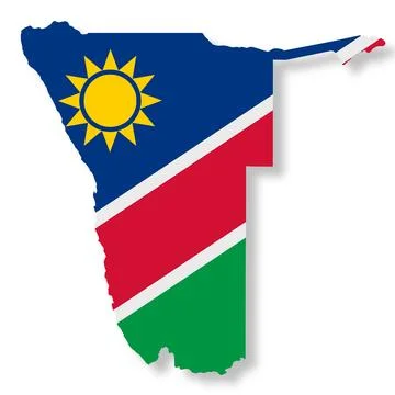 Namibia flag map with clipping path 3d illustration Stock Illustration