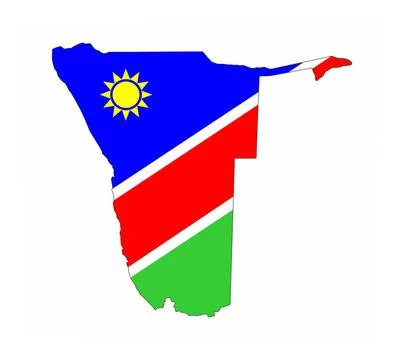 Namibia flag map namibia country flag map shape national symbol Copyright:... Stock Photos