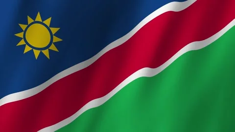 Namibia Flag. National 3d Namibia flag waving. Flag of Namibia footage video  Stock Footage 253104605